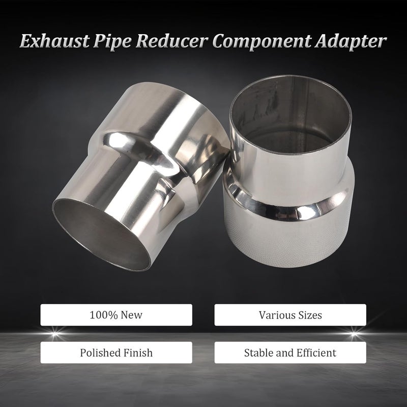 SSN Exhaust Pipe Reducer Component Adapter 3 Inch OD to 3.5 Inch OD Polished 304 Stainless Steel Universal OD 3" to OD 3.5" Exhaust Pipe Reducer Adapter 4 Inch Length-Pair 2 Pcs - Image 5